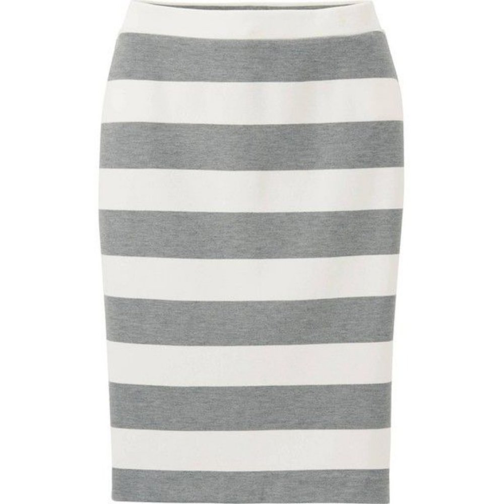 SEXY "UNIQLO" GRAY/WHITE PONTE BORDER SKIRT!